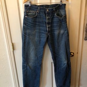 Vintage Levi 501xx distressed blue jeans